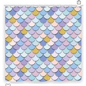 NWTS Mermaid Fabric Shower Curtain